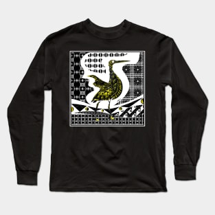 mexican garza seagull egret ecopop in talavera pattern arts Long Sleeve T-Shirt